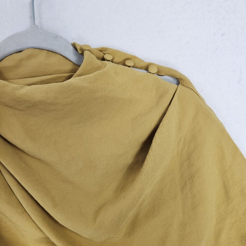 ASOS Mustard Yellow Draped Maxi Gown - Picture 9 of 15